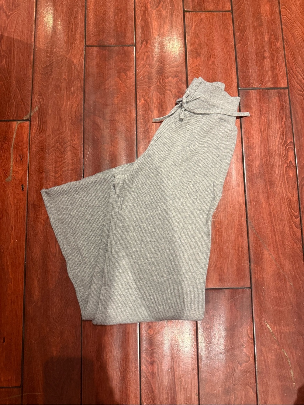 Uniqlo Gray Ribbed Knit Lounge Pants